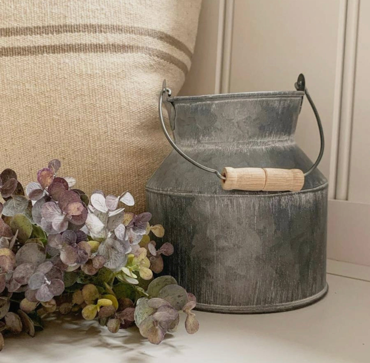 Rustic metal churn