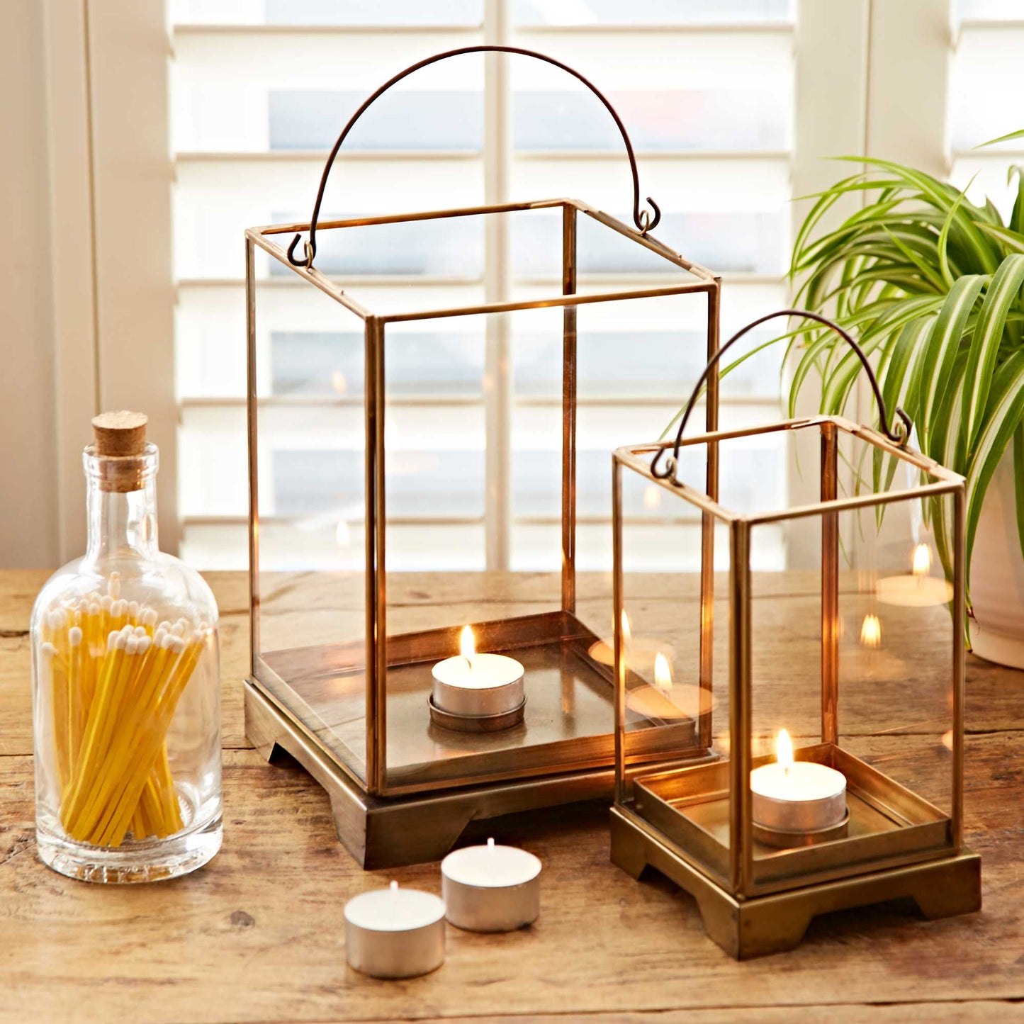 Handmade Antique Brass Candle Lantern