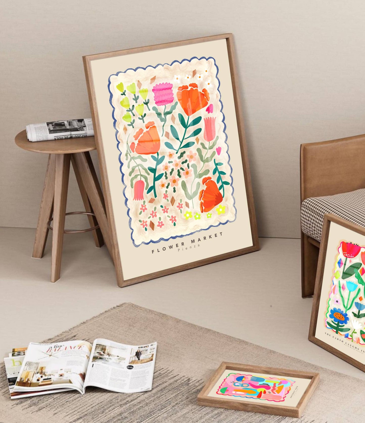 Flower Market Pienza Print