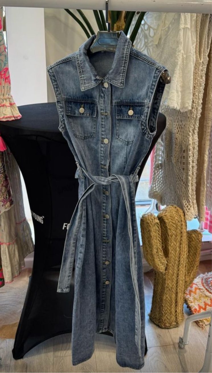 Denim Button Dress