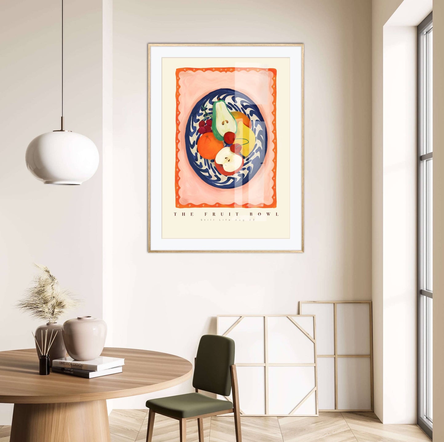 Blue Fruit Bowl Illustration