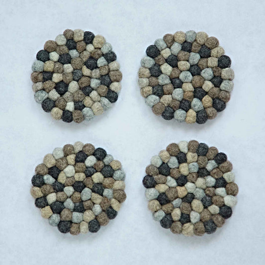 Set of 4 Felt Ball Coasters