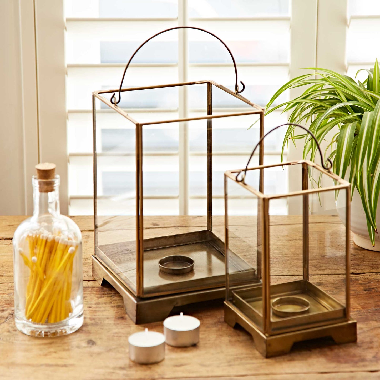 Handmade Antique Brass Candle Lantern