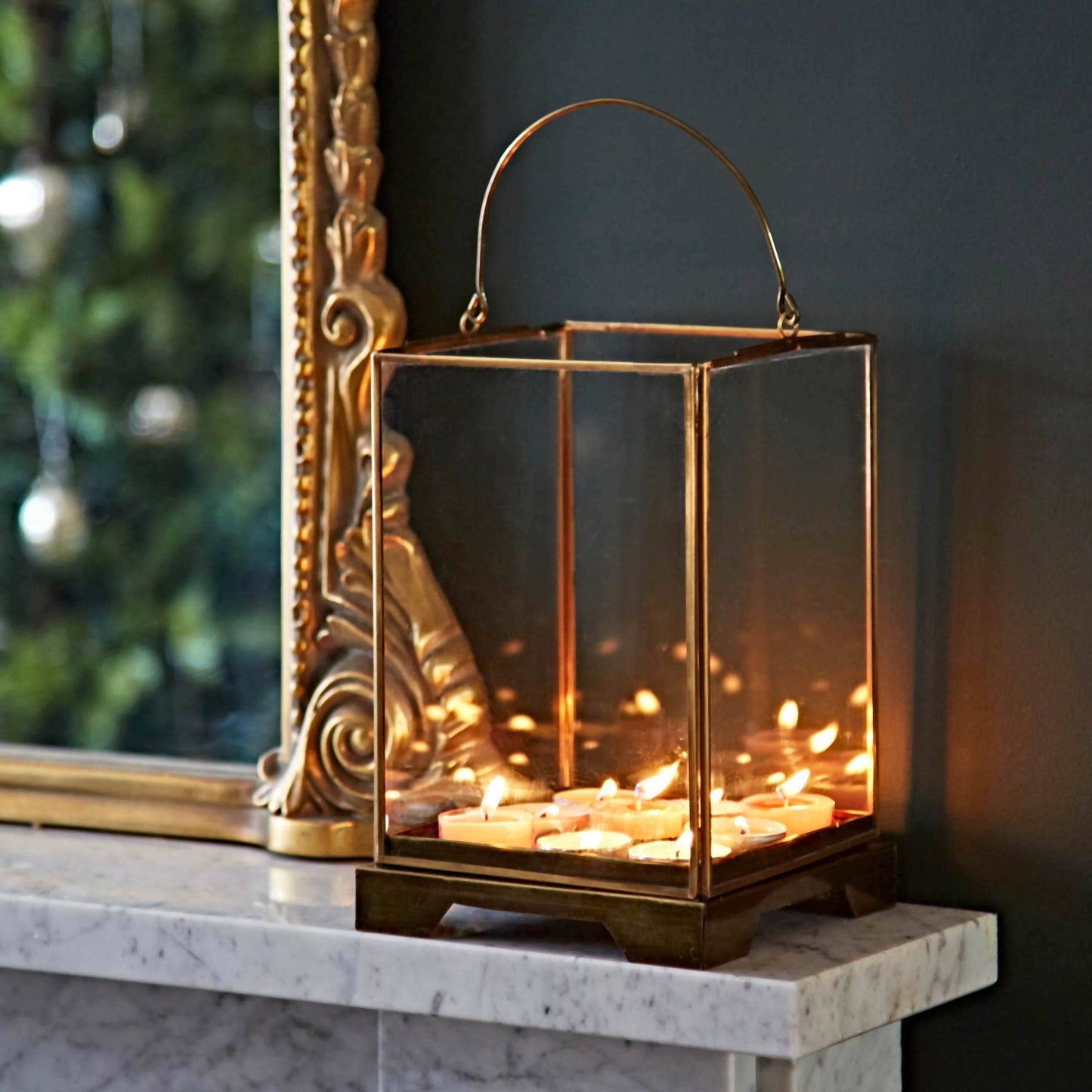 Handmade Antique Brass Candle Lantern