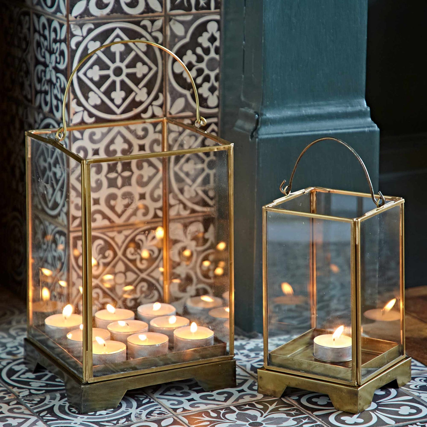 Handmade Antique Brass Candle Lantern