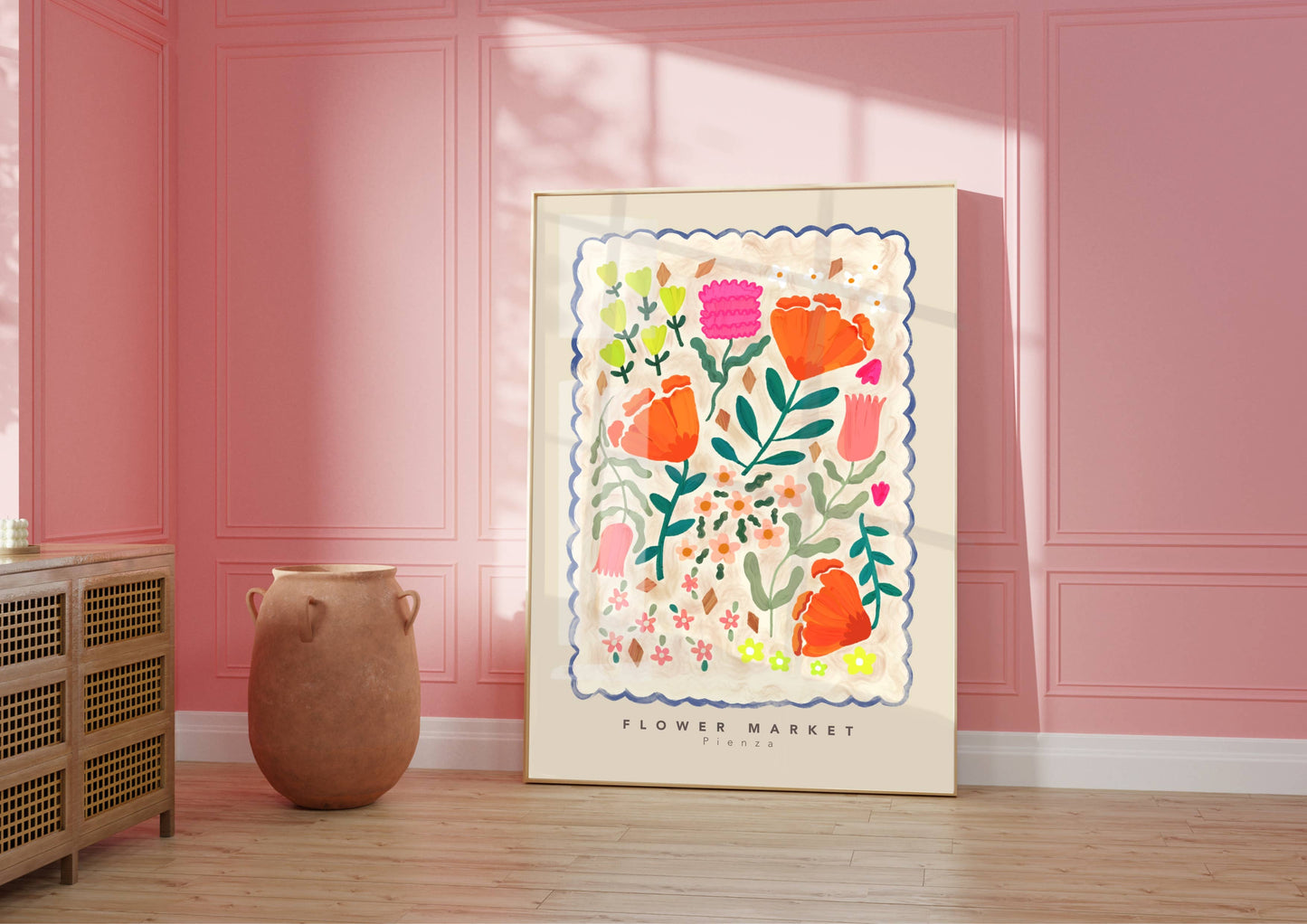 Flower Market Pienza Print