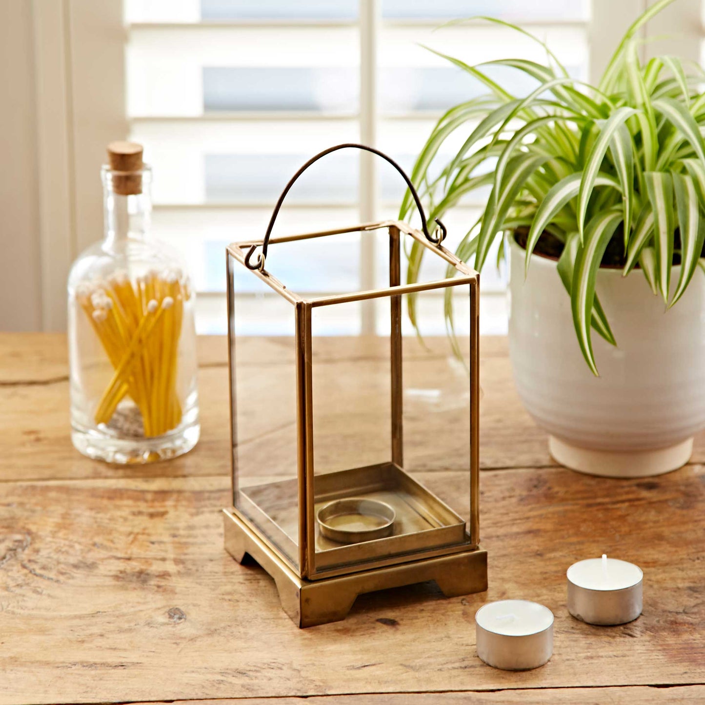 Handmade Antique Brass Candle Lantern