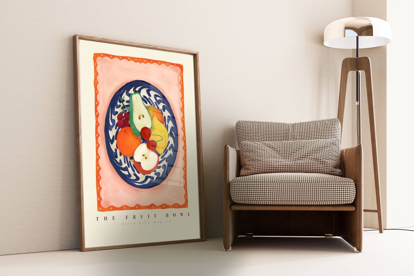Blue Fruit Bowl Illustration