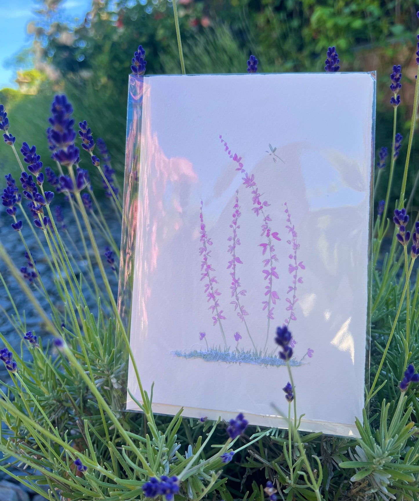 Lace hand painted card