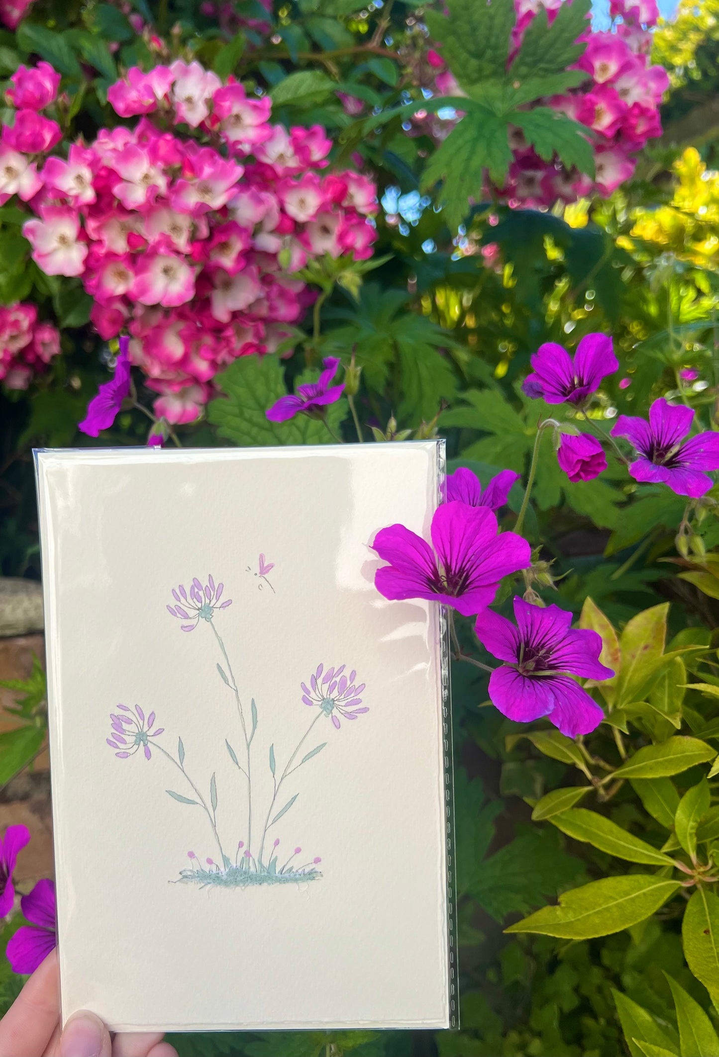 Lace hand painted card