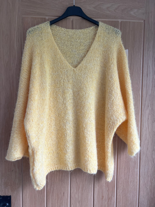 V Neck Lemon Jumper