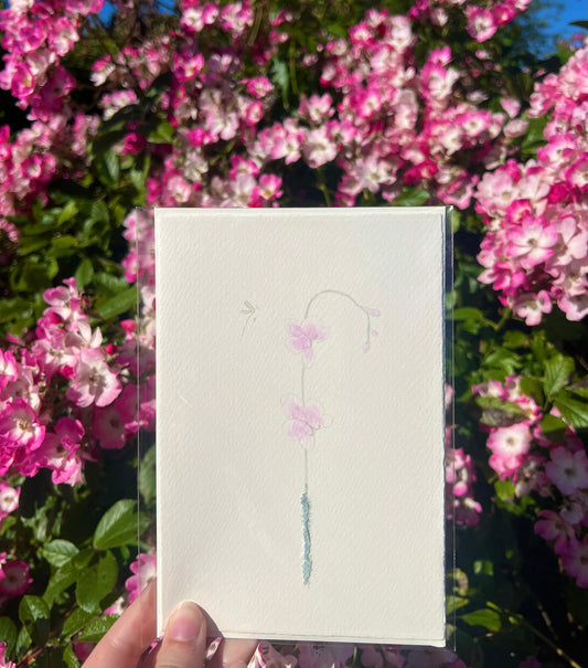 Lace hand painted card