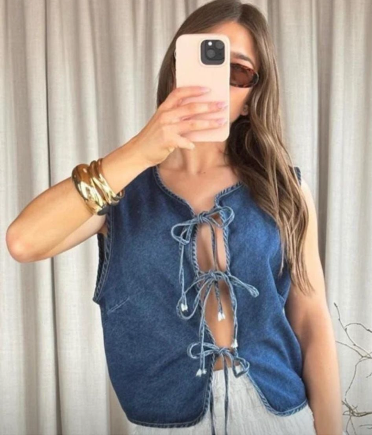 Denim Tie Waistcoat