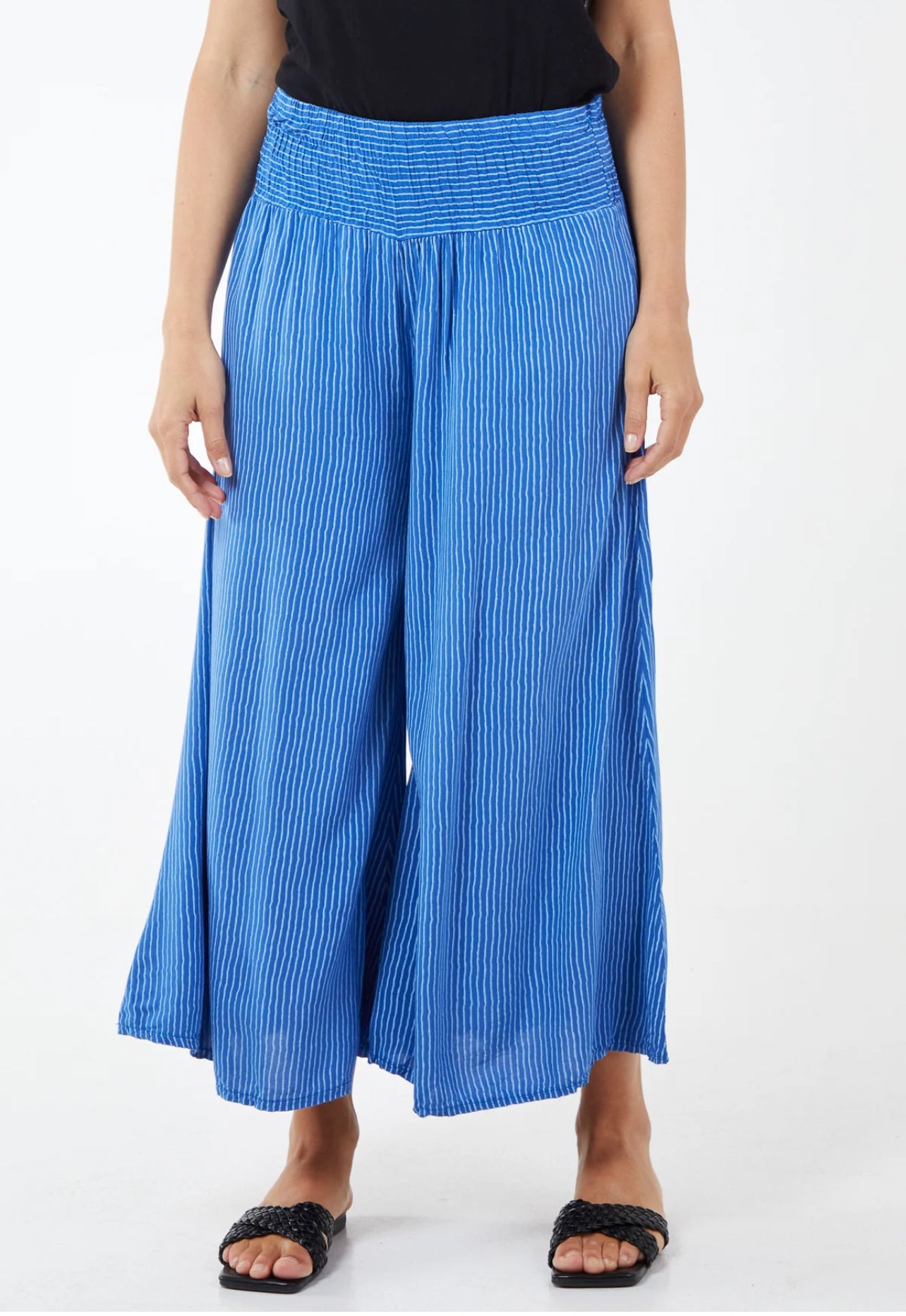 Pinstripe Wide Leg Trousers