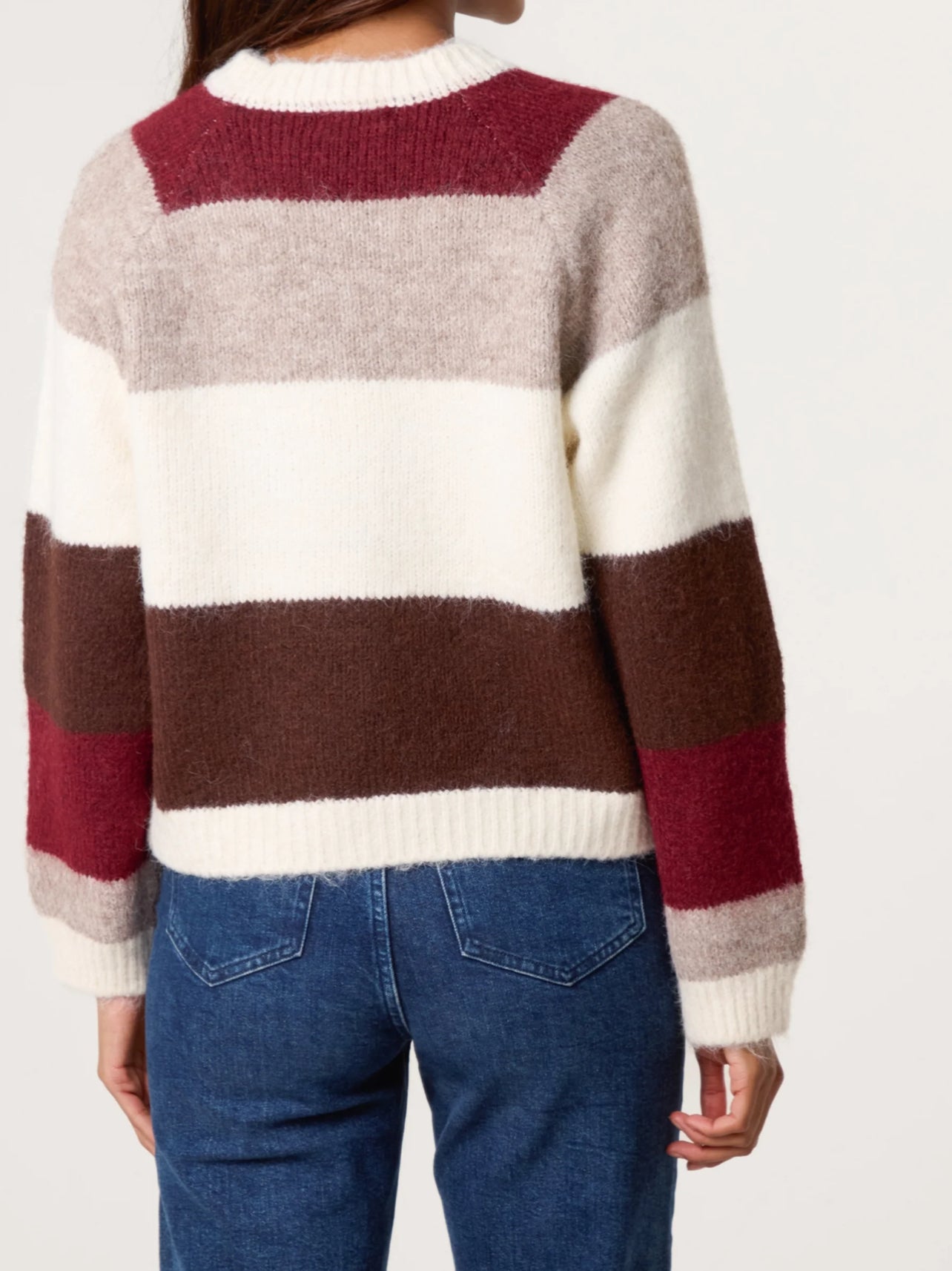 Flower Button Stripe Cardigan