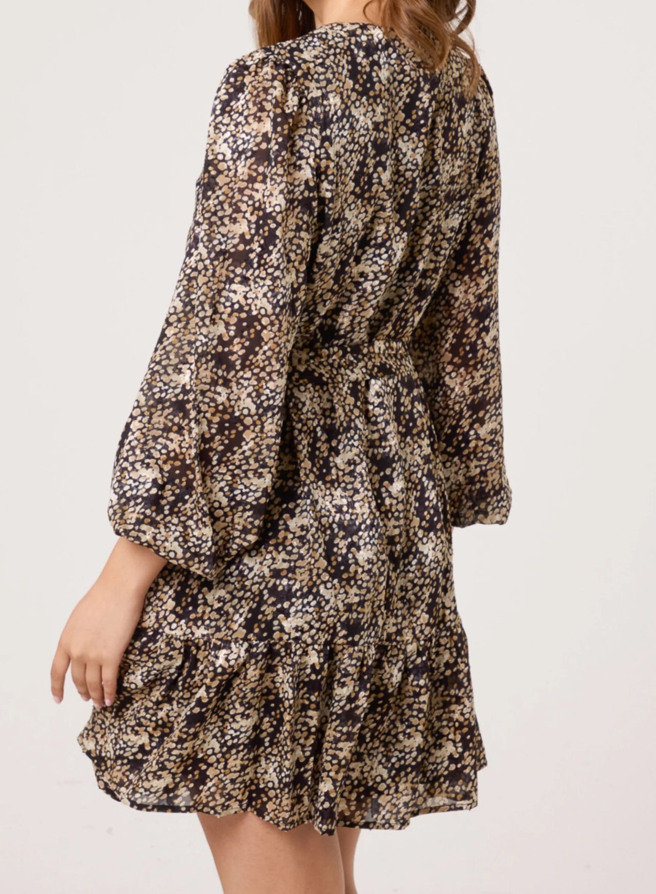 Spotty Button Belted Dress