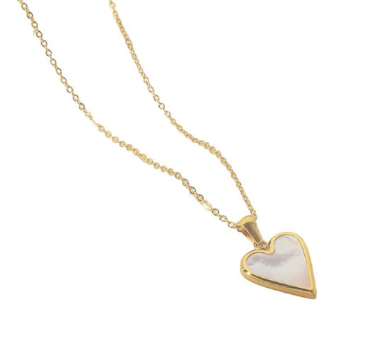 Mother of Pearl Heart Necklace