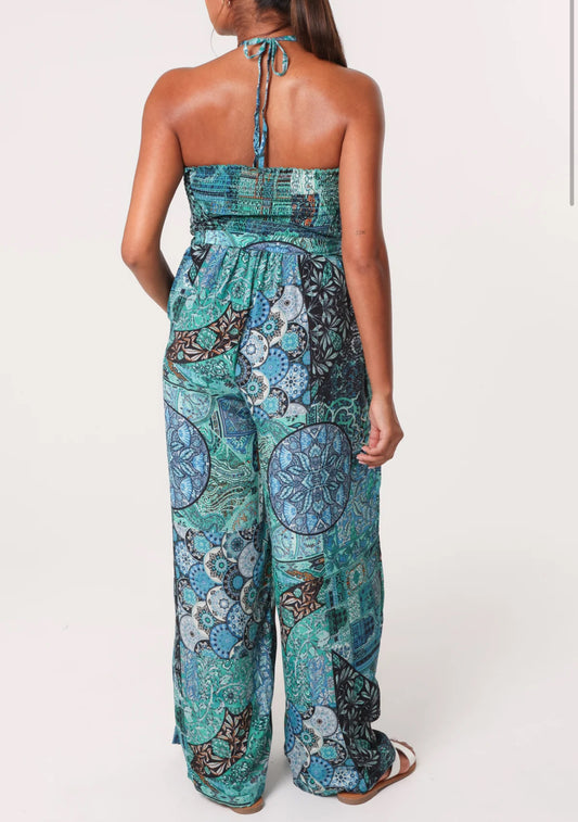 Art Silk Blue Jumpsuit