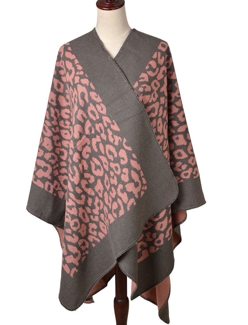 Leopard Poncho Wrap
