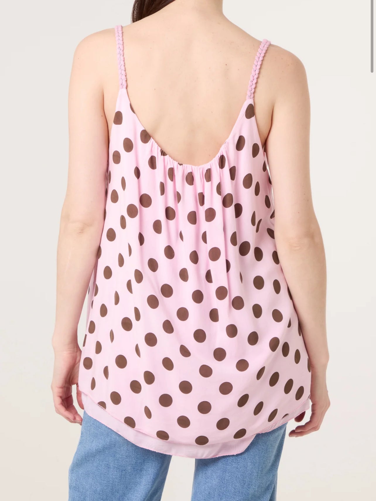Layered Polka Dot Cami Vest