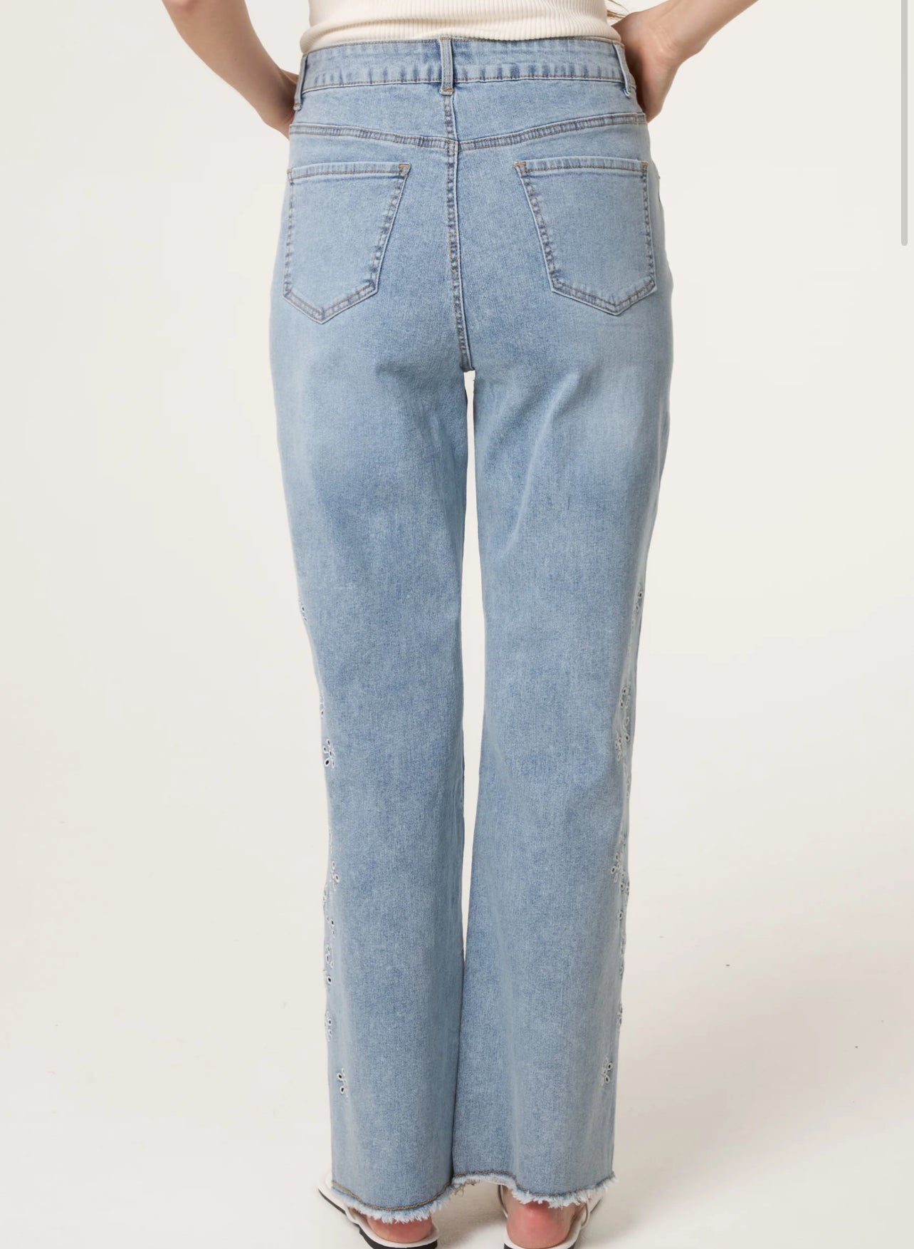 Floral Eyelet Jeans