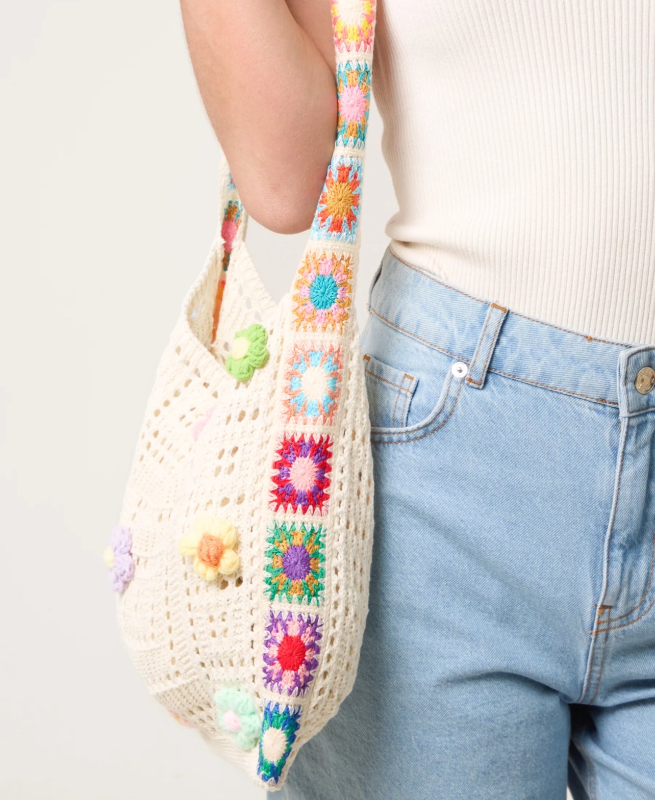 3D Flower Crochet Bag