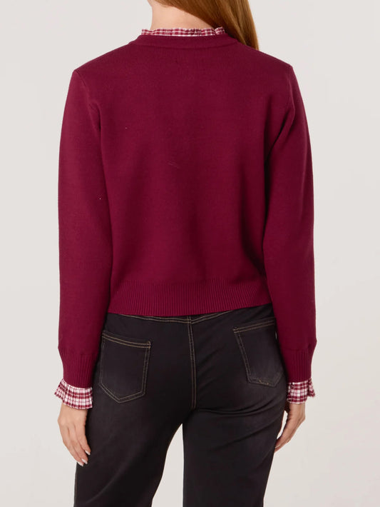 Tartan Trim Cardigan