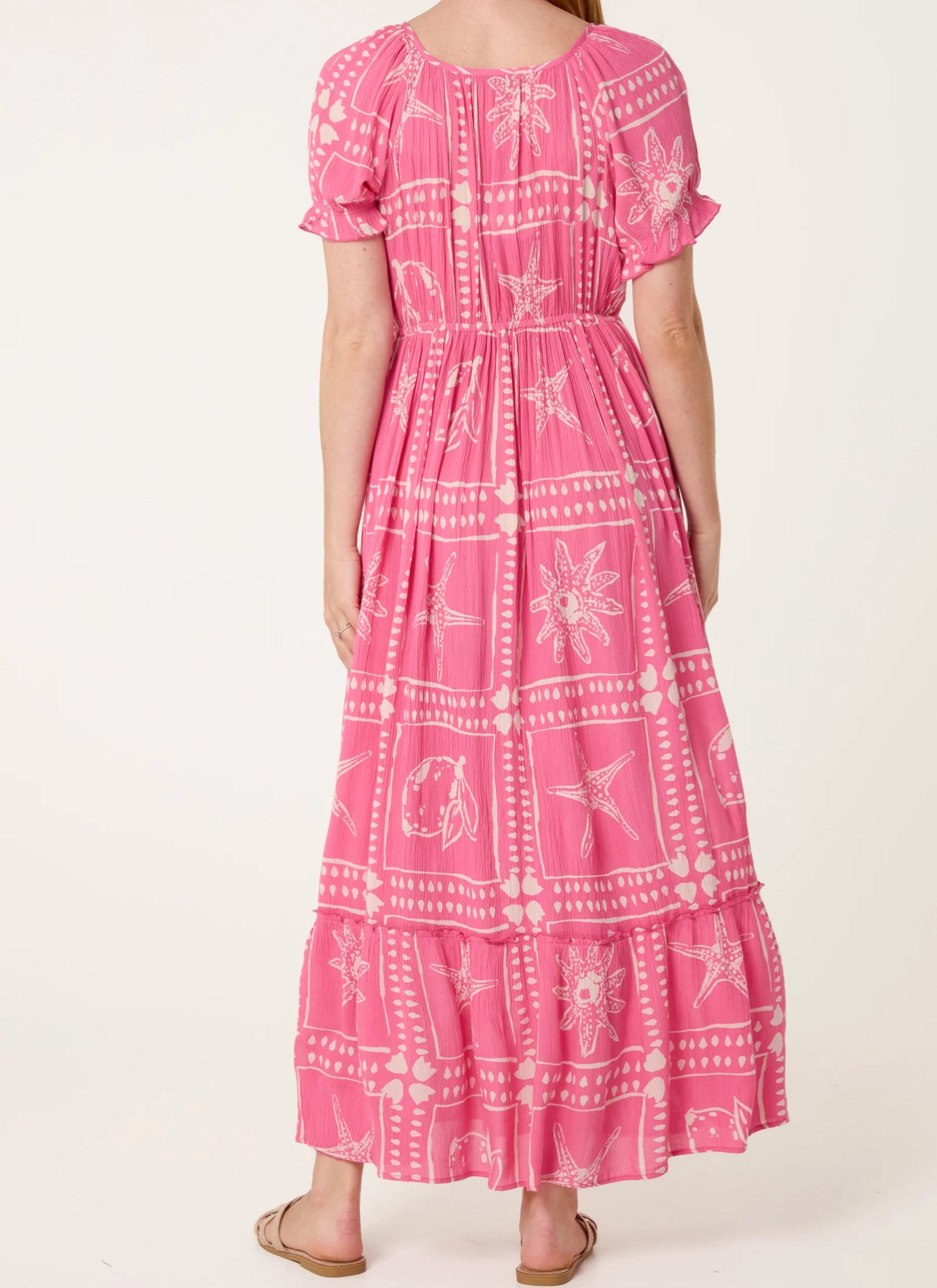 Star Fish Print Maxi Dress