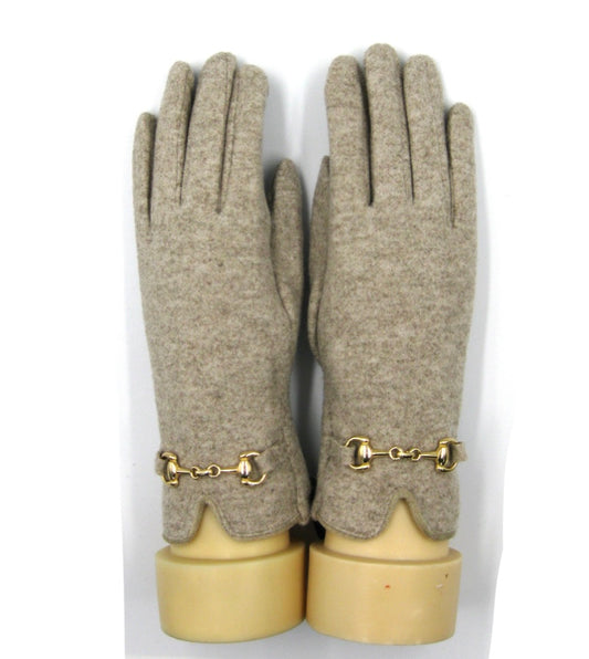 Gold Chain Cashmere Blend Winter Glove
