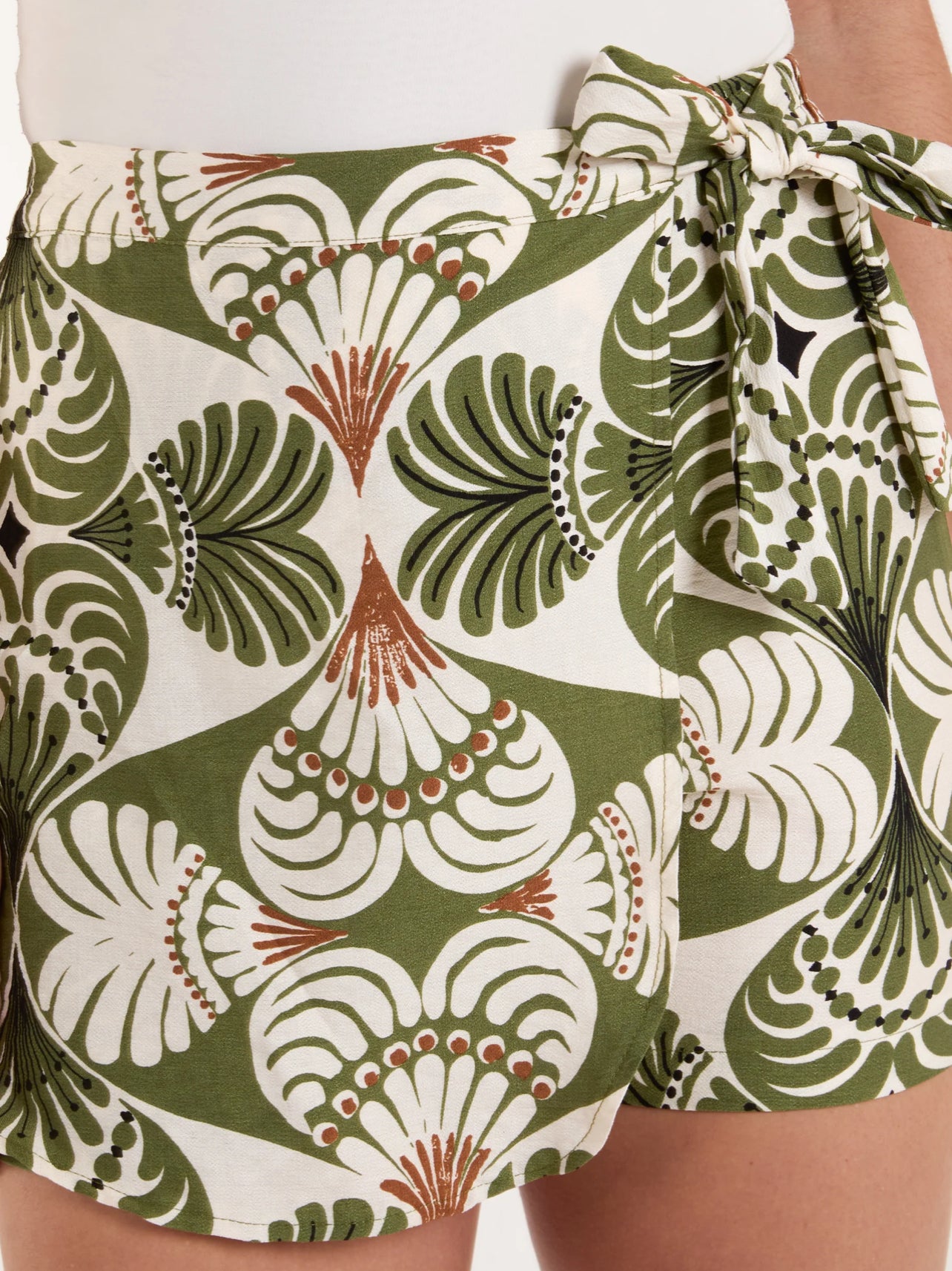 Printed Wrap Tie Shorts