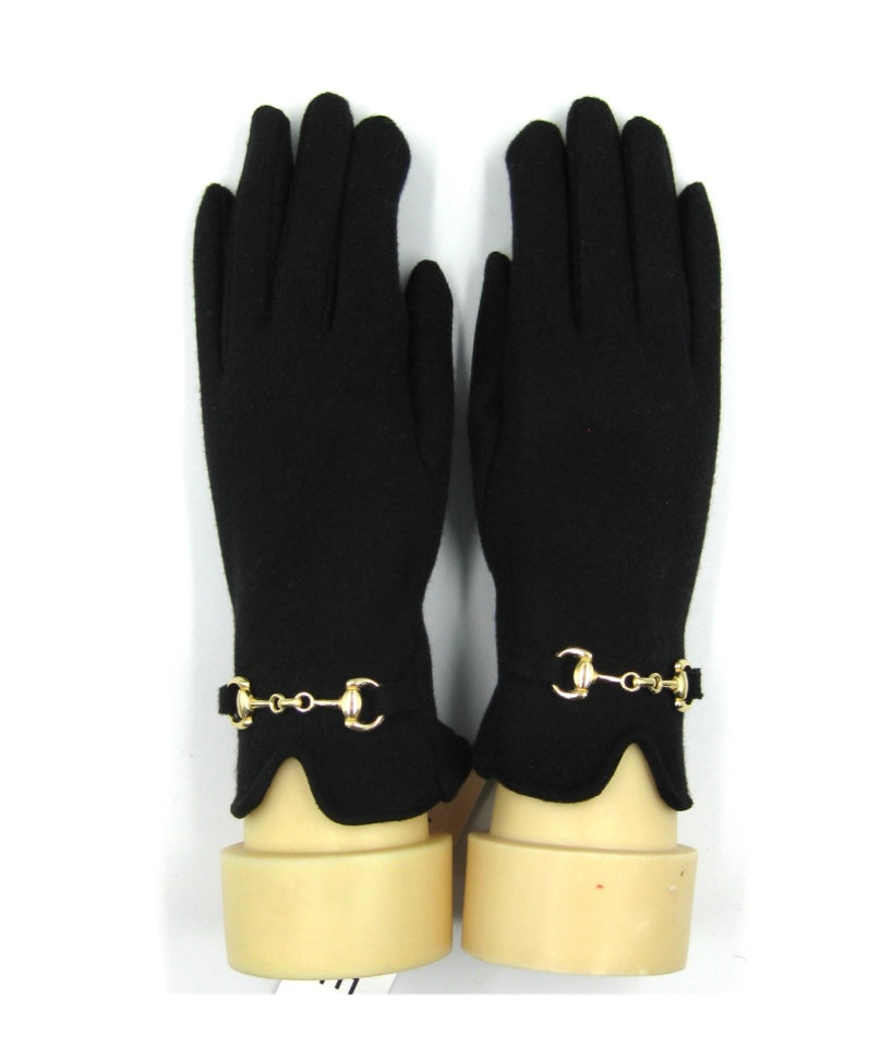 Gold Chain Cashmere Blend Winter Glove