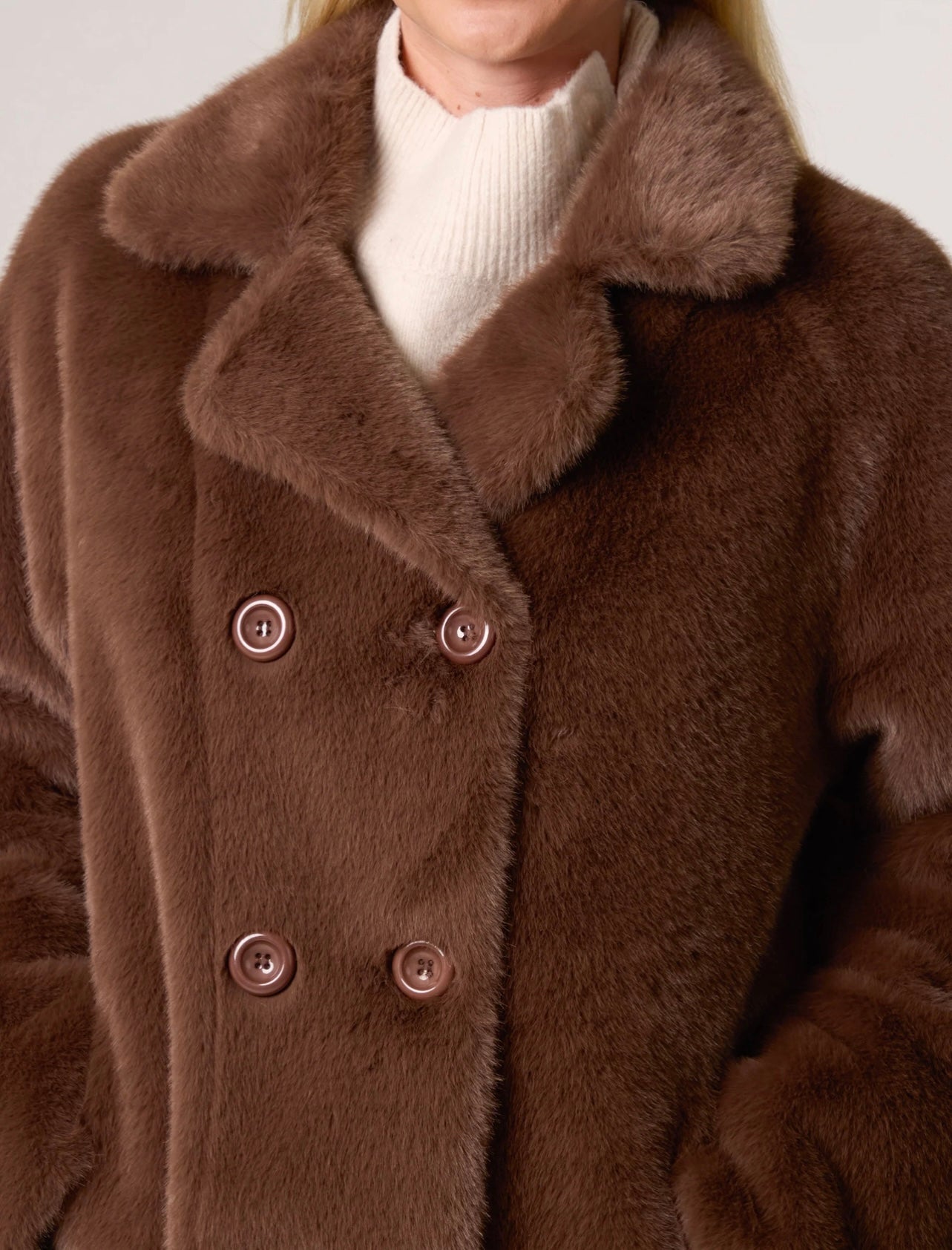 Long Line Faux Fur Coat