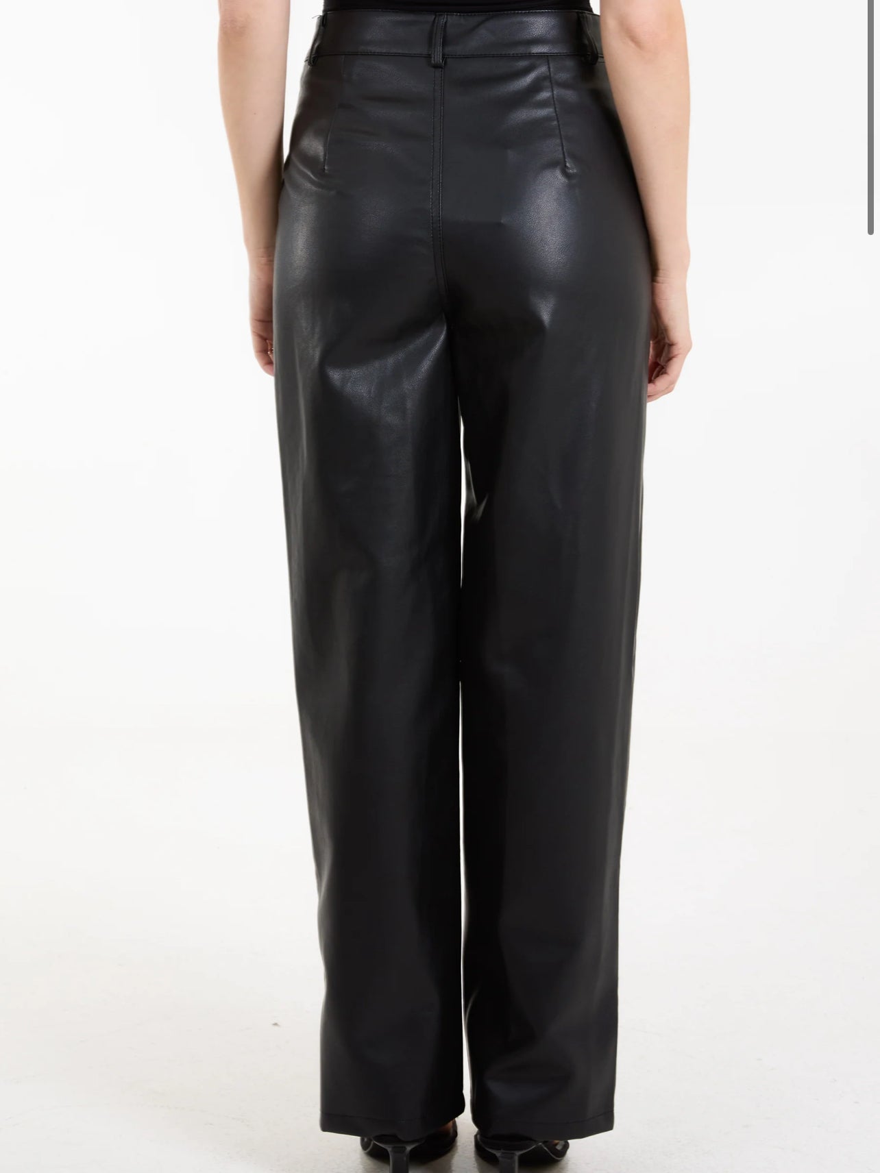 Faux leather trousers