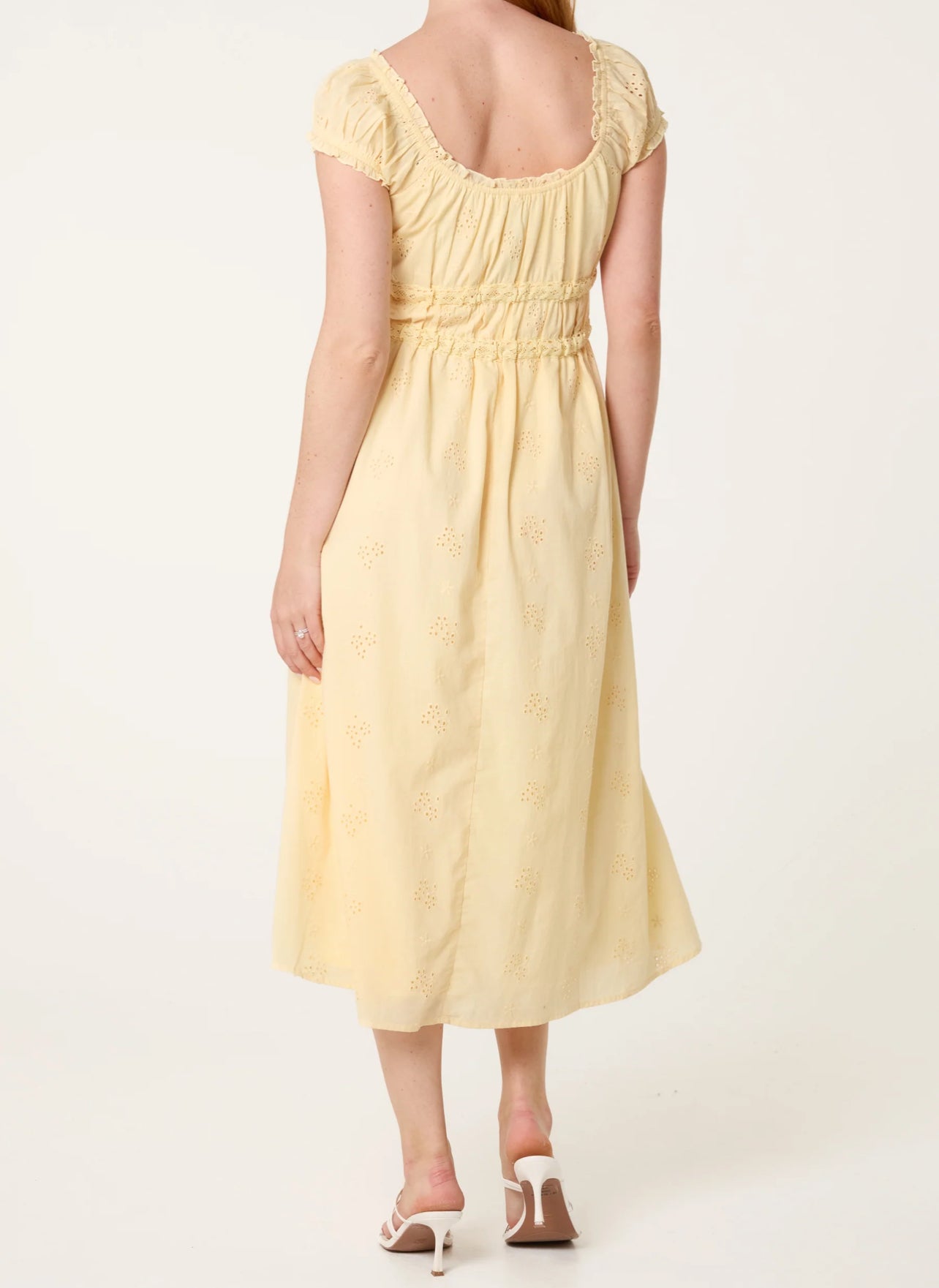 Broderie Tie Midi Dress
