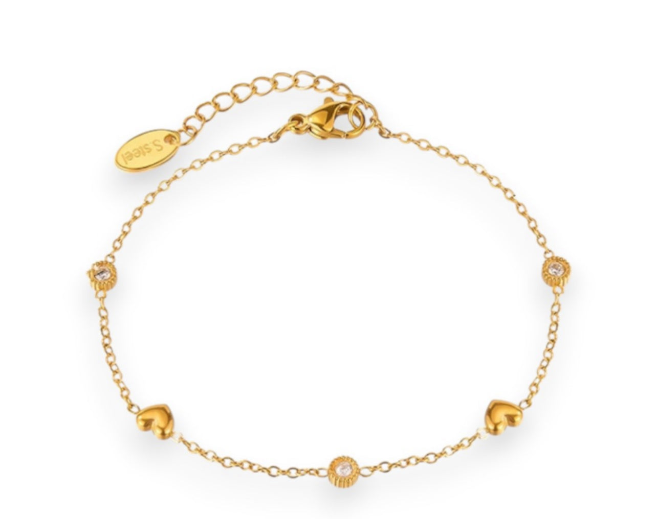 Heart CZ Dainty Bracelet