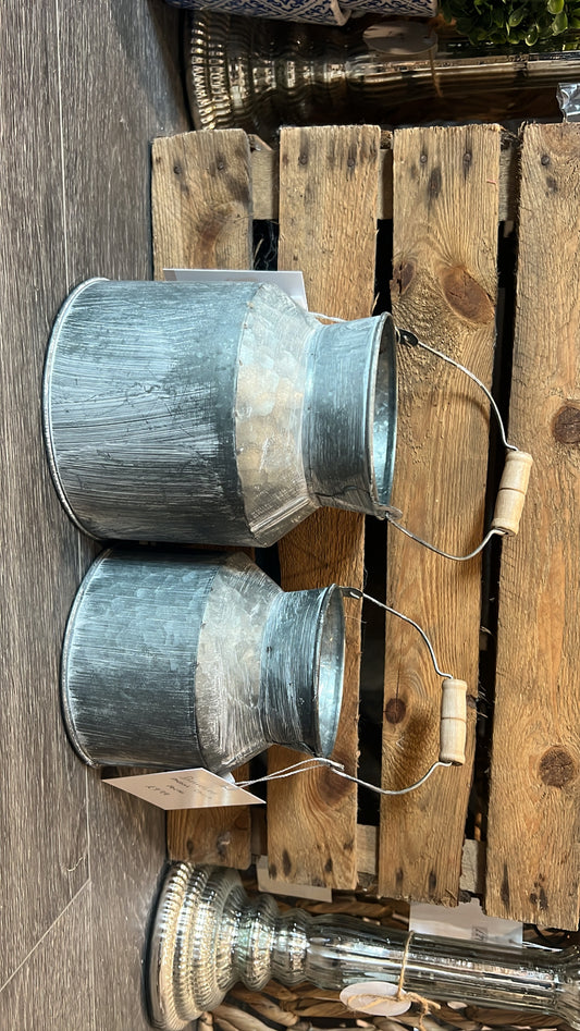 Rustic metal churn