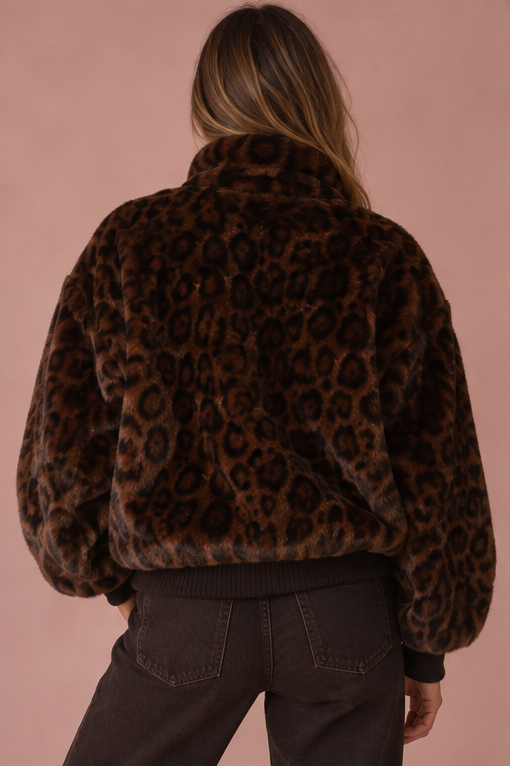 Leopard Faux Fur Jacket