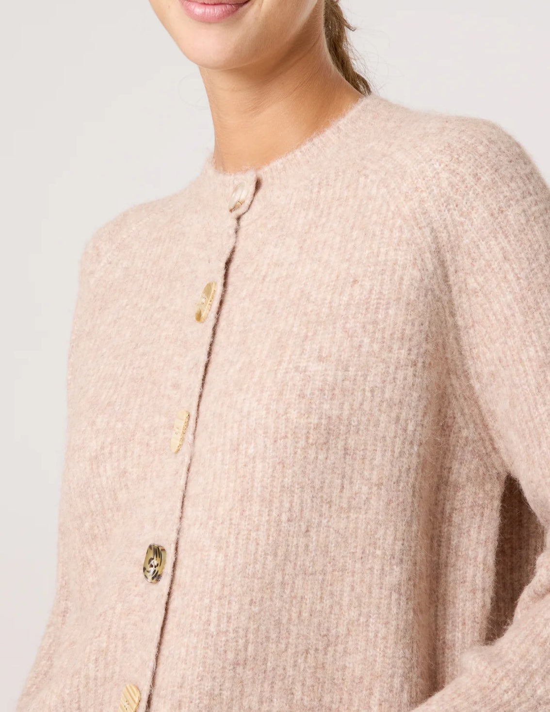 Print Button Knit Cardigan