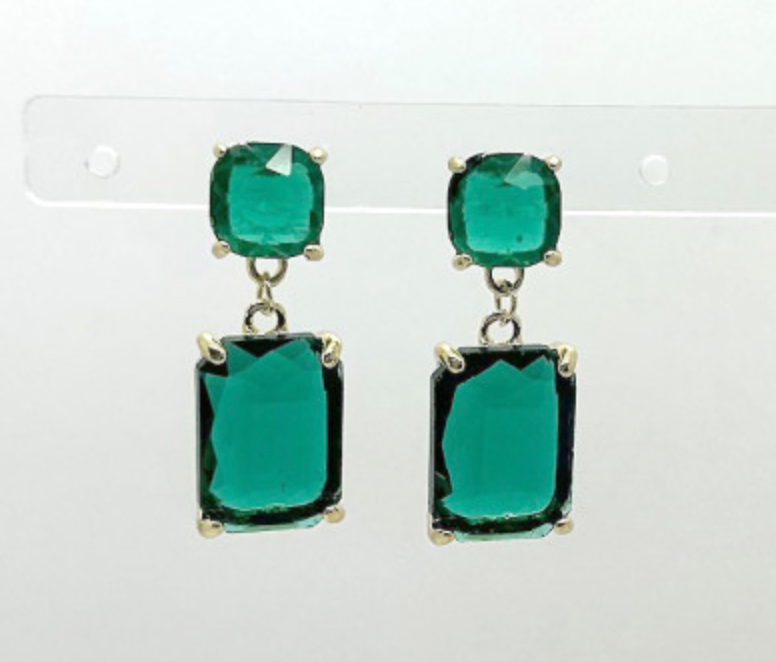 Square Glass Stone Earring
