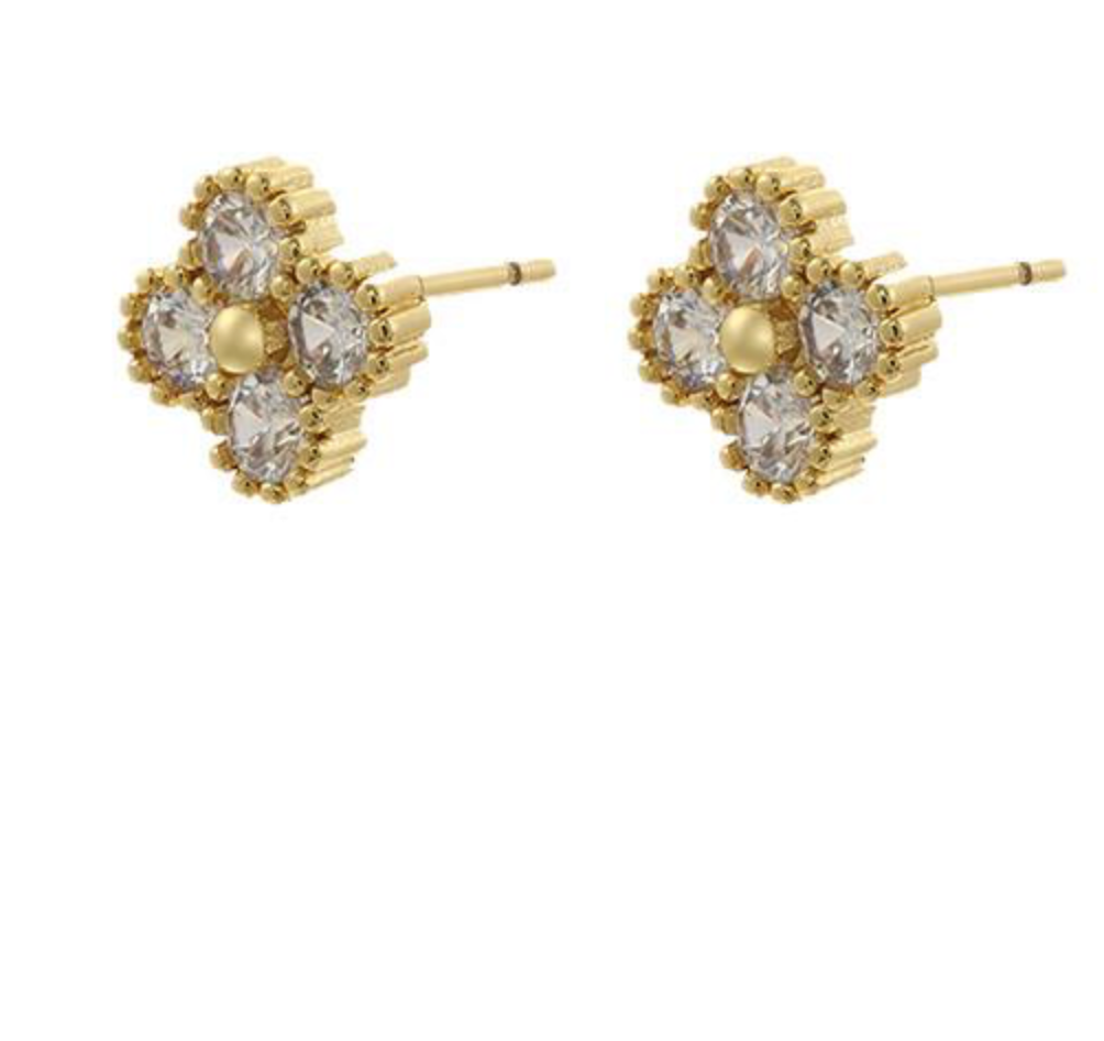 Crystal flower earring