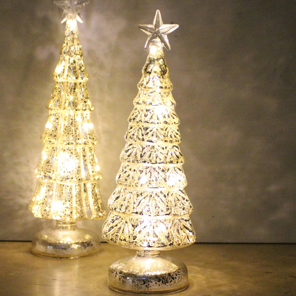 Large Glass Festive Christmas Tree