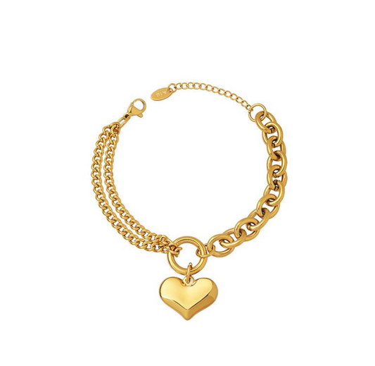Double Chain Heart Bracelet