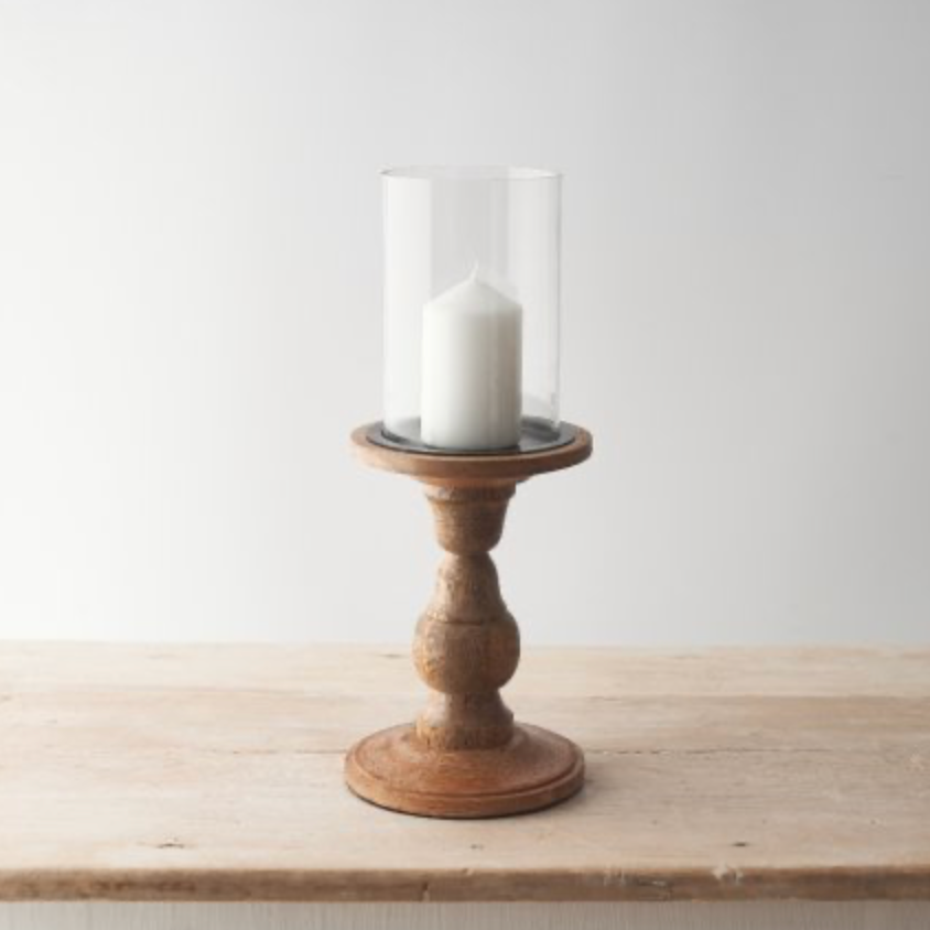 Glass pillar candle