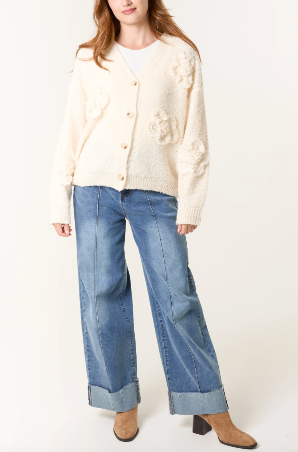 Flower Soft Knit Cardigan