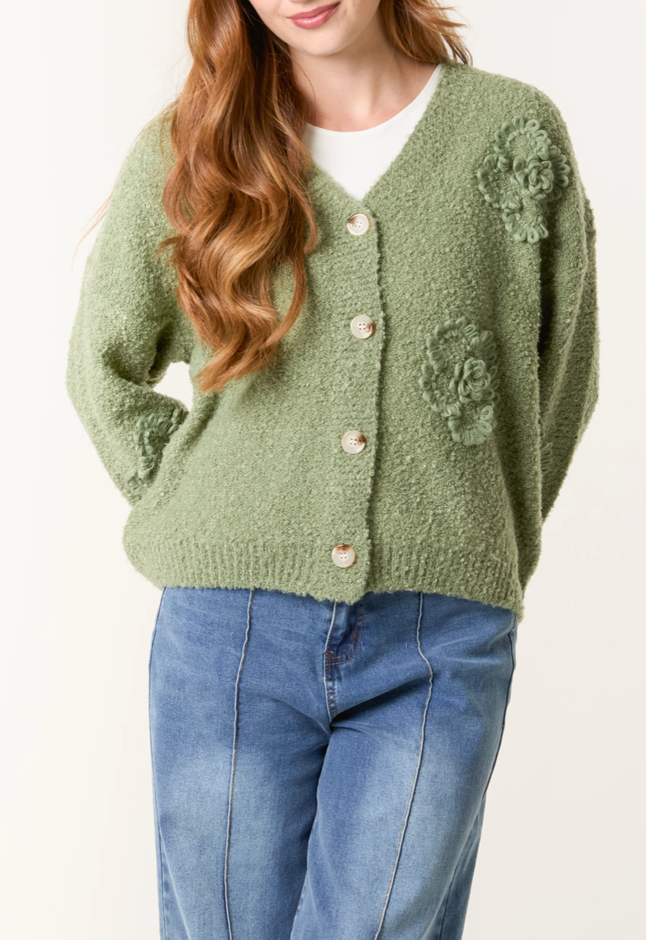 Flower Soft Knit Cardigan
