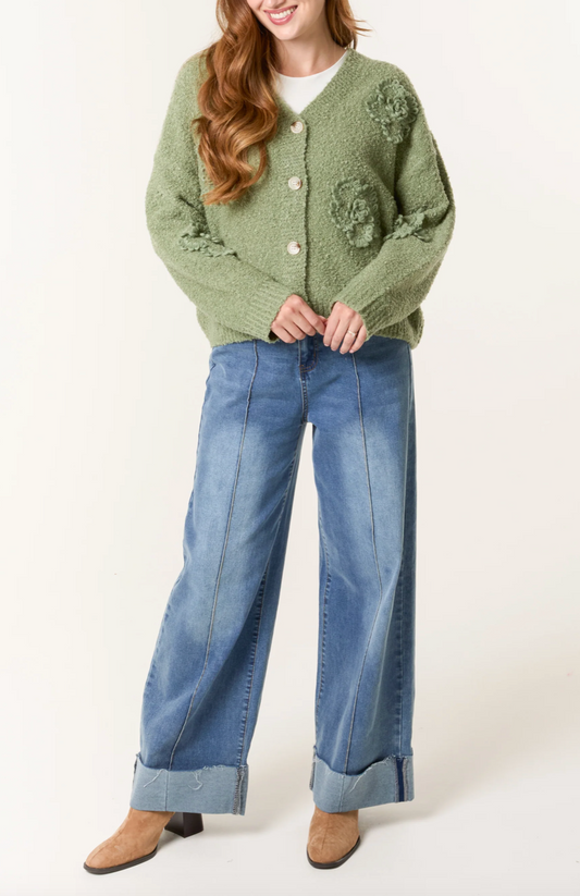 Flower Soft Knit Cardigan