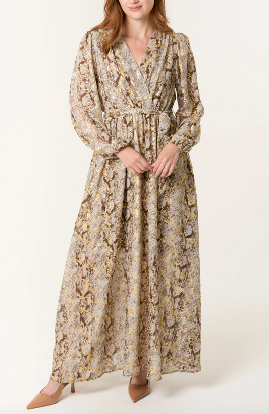 Gold Snake Print Dress