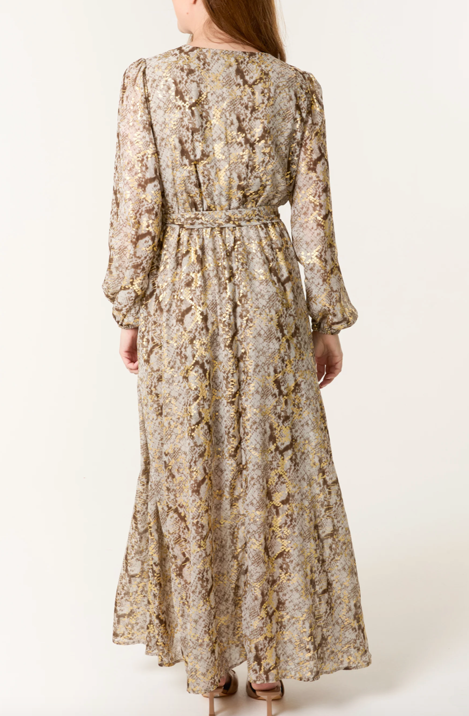 Gold Snake Print Dress