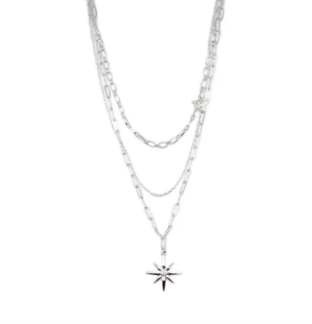 Triple Lightning Star Necklace