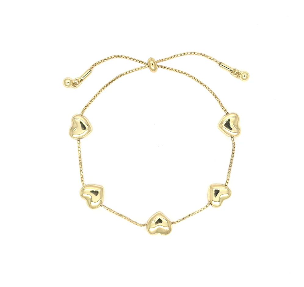 Five Heart Slider Bracelet